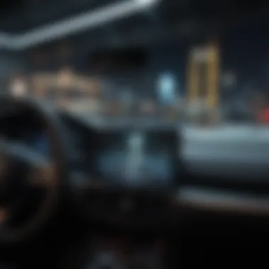 Technology Integration in Modern Driving A modern car dashboard illustrating the integration of technology in driving