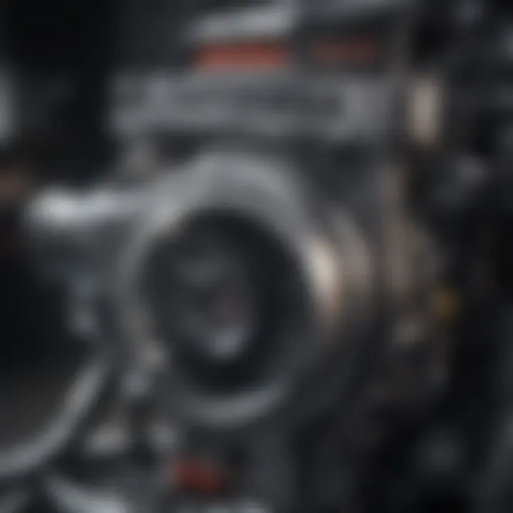 Close-up of a turbocharged engine showcasing advanced technology