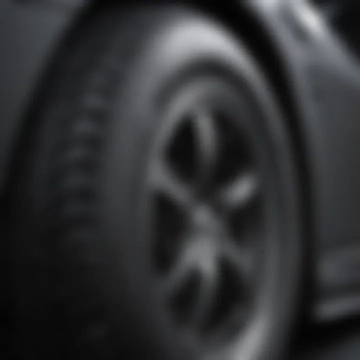 Close-up view of a high-performance summer tire showcasing tread design