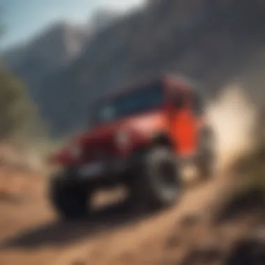 A Mahindra Jeep traversing rugged terrain, showcasing its off-road capabilities