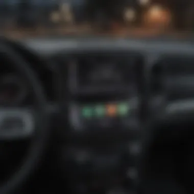 Close-up of Apple CarPlay interface on a Jeep TJ display