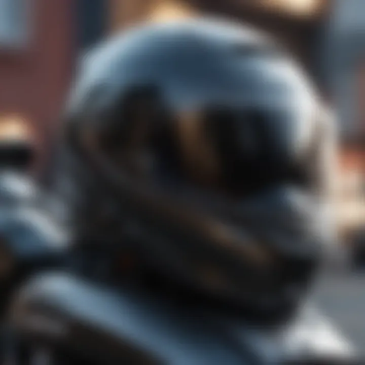 Close-up of helmet features such as ventilation and visor