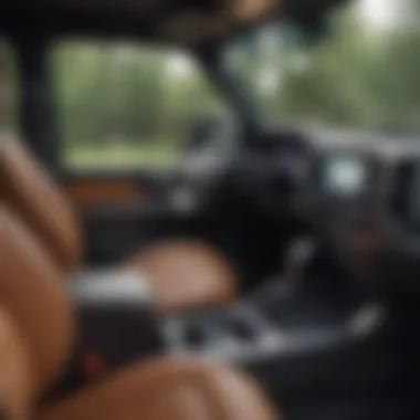 Interior view of a modern pickup truck highlighting advanced technology