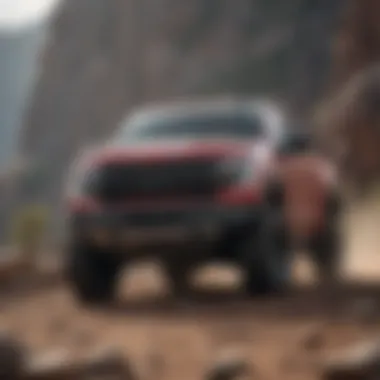 A powerful pickup truck on rugged terrain demonstrating performance