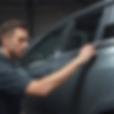 Person installing Bosch Icon Wiper Blades on a vehicle