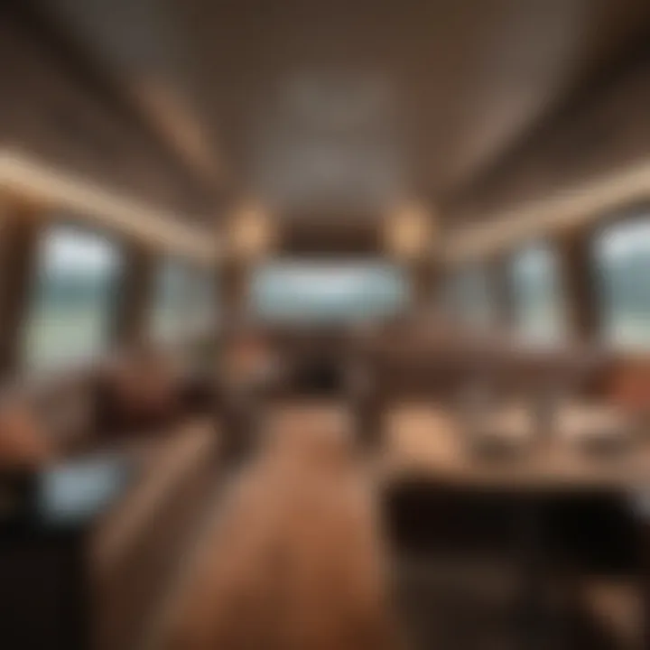 Interior of a Bowlus travel trailer highlighting luxury and comfort