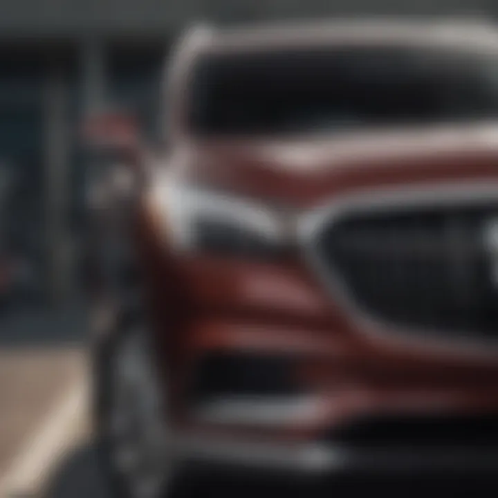 Front view of the Buick Enclave showcasing its sleek grille and elegant design