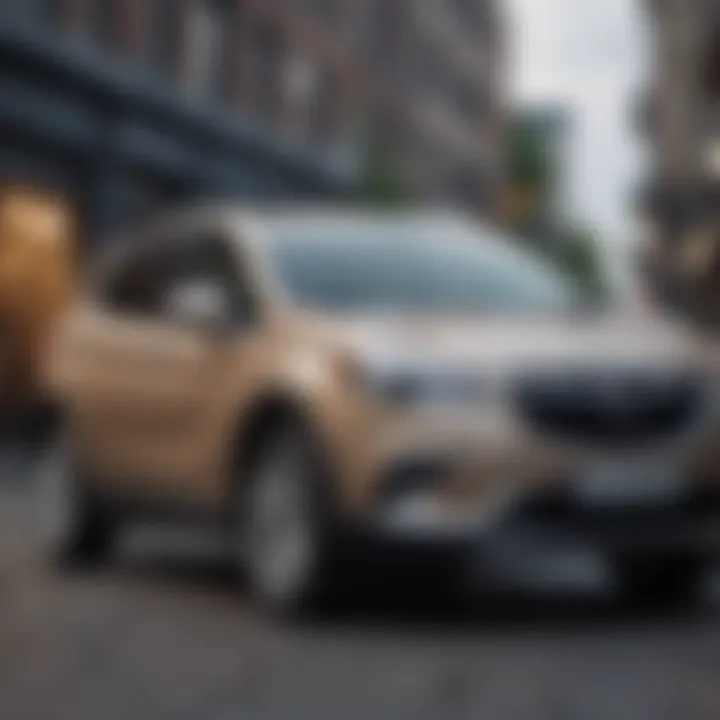 Buick Envision parked in an urban setting, highlighting its modern features