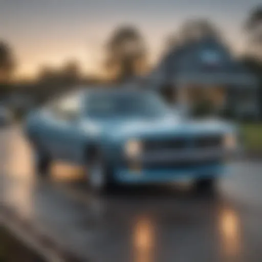 A sleek Carvana vehicle displayed in a vibrant South Carolina landscape