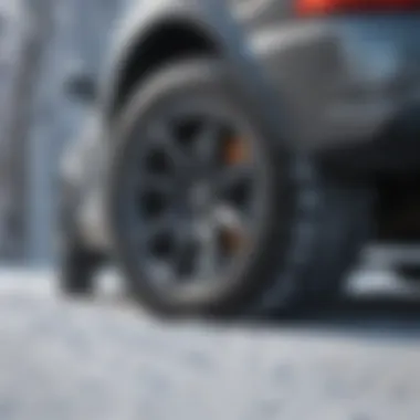 Snow chains on a tire showcasing enhanced traction