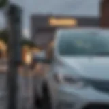 Close-up view of a Chevy Bolt charging at a fast charging station.