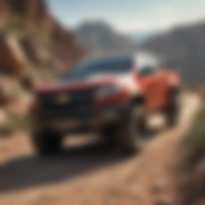 Chevy Colorado in action on rugged terrain demonstrating performance capabilities