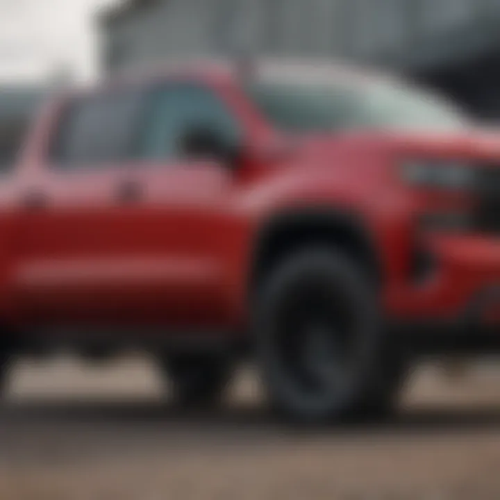 Side profile of the 2019 Chevrolet Silverado Trail Boss Custom emphasizing its robust build and aggressive design.