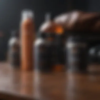 Various leather care products lined up