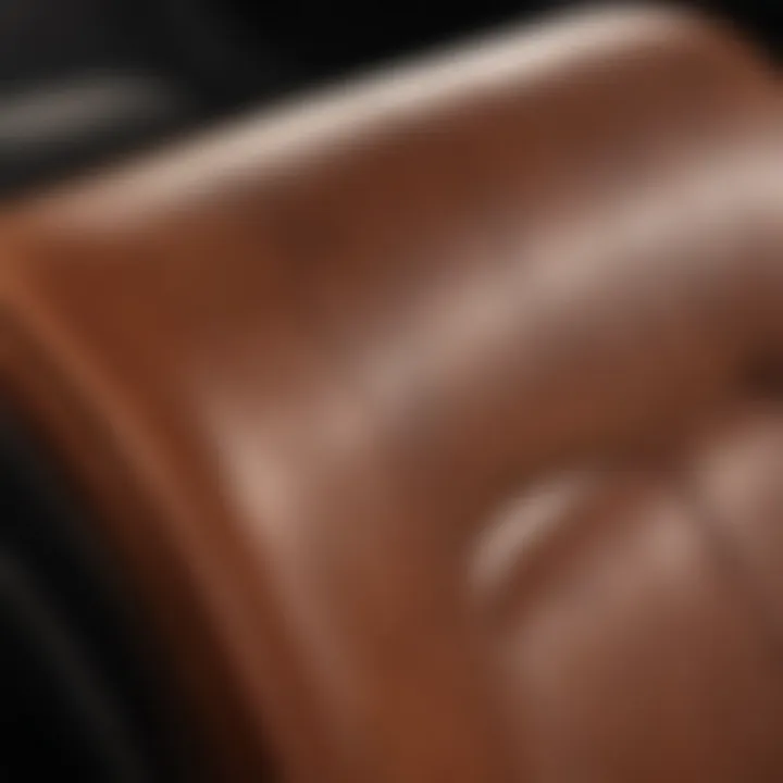 A close-up of leather seat texture