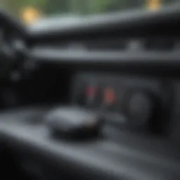 Car interior showcasing a Bluetooth adapter in use