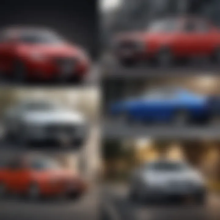 A collage showcasing different types of vehicles under fifteen thousand dollars.