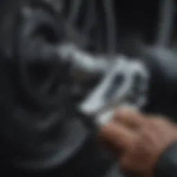 Close-up view of an advanced air compressor lug nut gun