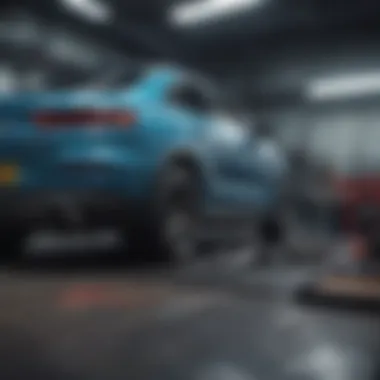 Vehicle Maintenance Enhanced by Diagnostic Technology A vehicle undergoing maintenance with diagnostic technology