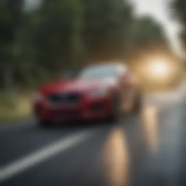 2014 Jaguar XE in motion on a winding road emphasizing its performance capabilities