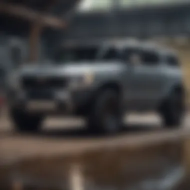 Comparative Analysis of GMC Hummer EV SUV and Competitors GMC Hummer EV SUV next to competitors