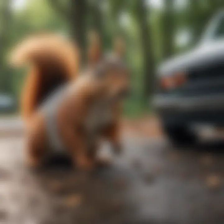 Preventive measures against squirrels in vehicles