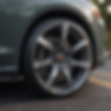 Sleek Alloy Rims Enhancing Vehicle Aesthetics A stylish set of alloy rims showcased on a sleek vehicle
