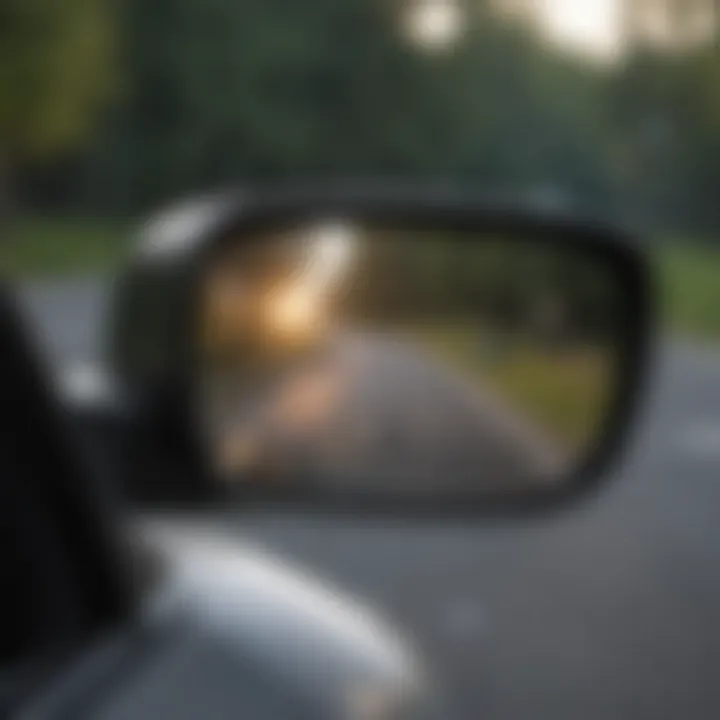 Aftermarket rear view mirror showcasing temperature and compass features