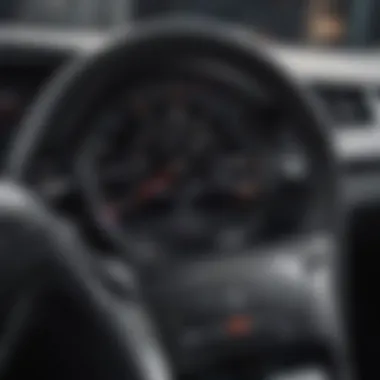 A close-up of a car dashboard showcasing advanced autopilot controls and interface.