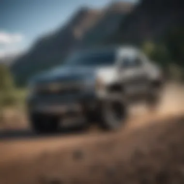 Black Diamond Chevy Avalanche navigating rugged terrain demonstrating its performance capabilities