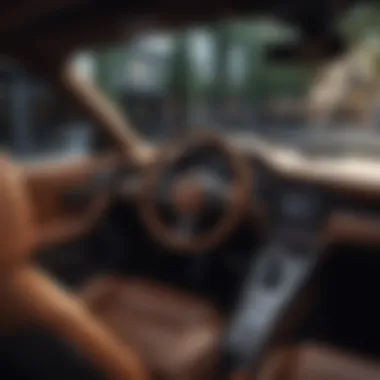 Interior view showcasing luxury features of a Porsche convertible