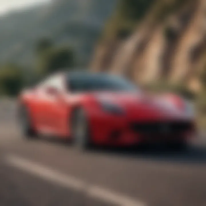 Ferrari California GT parked against a scenic backdrop, emphasizing its competitive edge in the luxury sports car market.