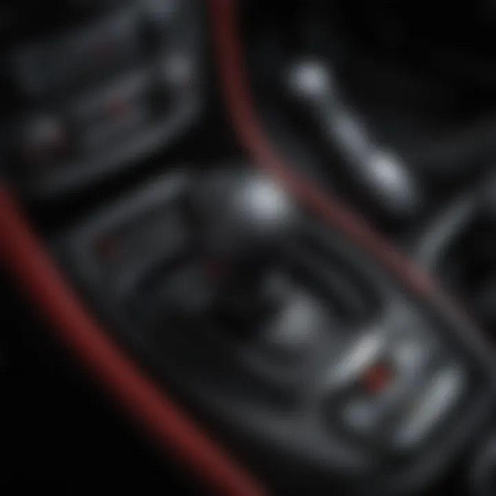 Close-up of the manual gear shifter in Mini Cooper JCW