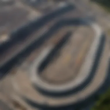 Aerial view of the Bristol Motor Speedway during a race