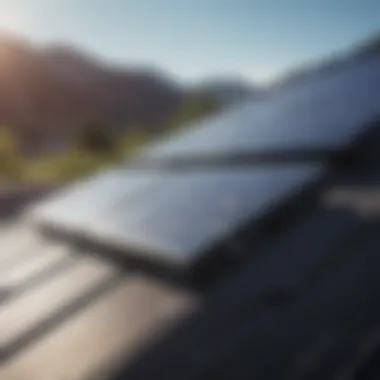 Close-up of solar panels converting sunlight into energy at a recharge station