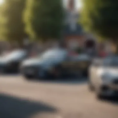 A group of diverse drivers enjoying a sunny day with their convertibles