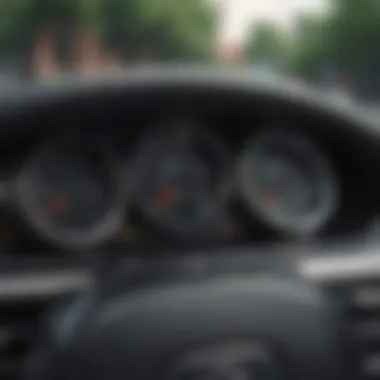 Dashboard of a four-seater car featuring safety and performance indicators