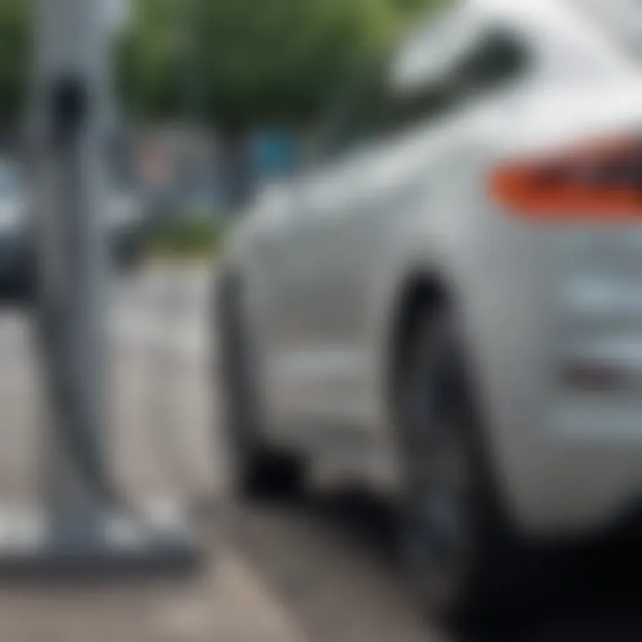 A close-up of an electric vehicle charging station, symbolizing the infrastructure supporting electric mobility.