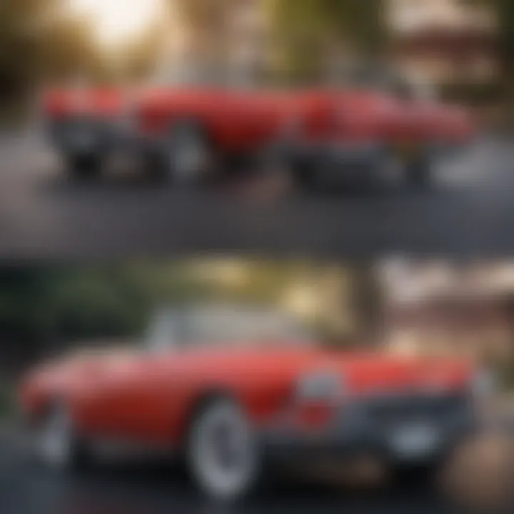 A collage of various Buick convertible models through the decades