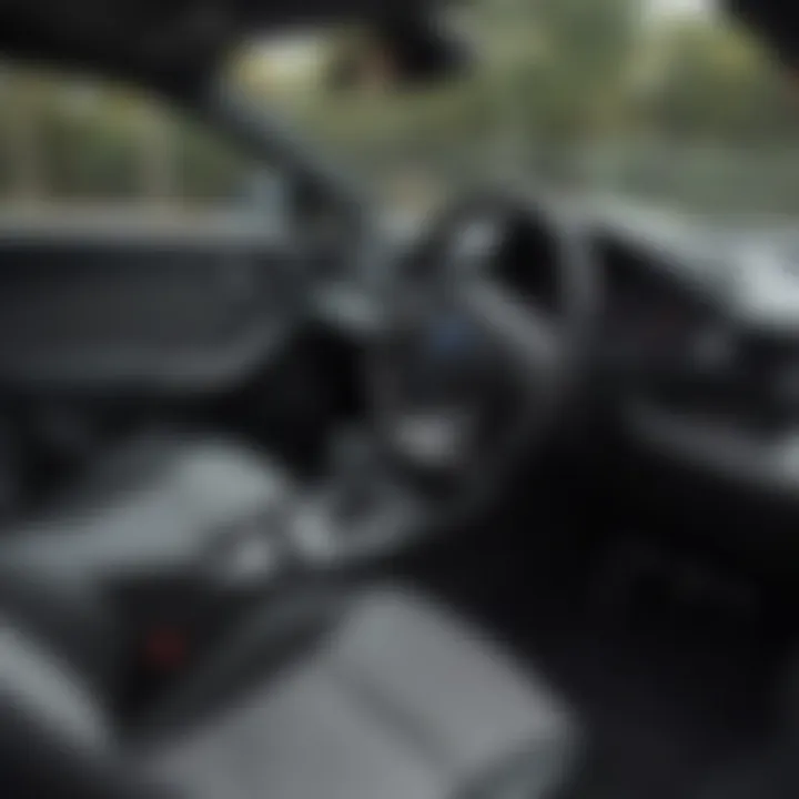 Interior of an early generation Subaru BRZ highlighting the driver-centric layout