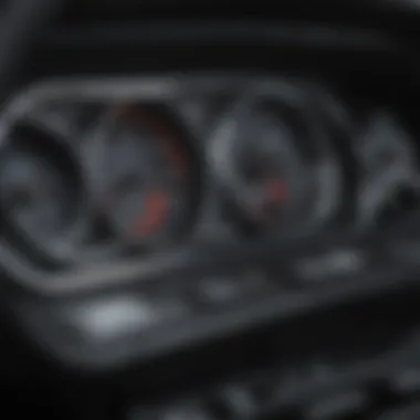 A close-up view of a car's dashboard and controls highlighting essential features