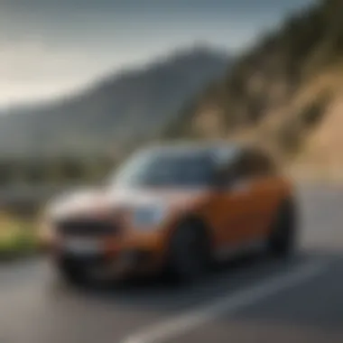 Performance of Mini Countryman BEV on Scenic Roads Mini Countryman BEV driving on a scenic road demonstrating performance