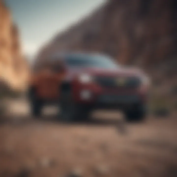 Chevy Canyon on a rugged terrain demonstrating its performance capabilities