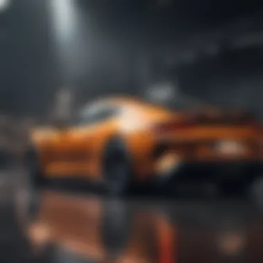 Modern Design in Sports Cars A sleek sports car showcasing modern design elements