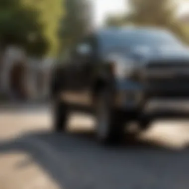 Luxury Pickup in a Sophisticated Environment Luxury pickup truck parked in an elegant setting