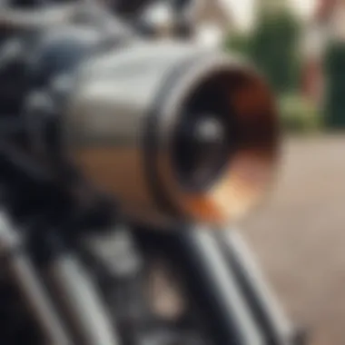 Close-up of a vintage motorcycle horn with a rich history
