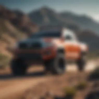 Toyota Big Pickup Truck Performance on Rugged Terrain Toyota big pickup truck in action on rugged terrain demonstrating its performance