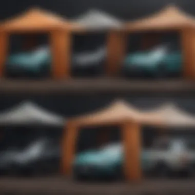 Comparison of different trunk tent types displayed side by side