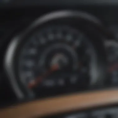 Dashboard of a modern two-door car showcasing fuel efficiency metrics