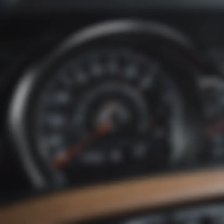 Dashboard of a modern two-door car showcasing fuel efficiency metrics